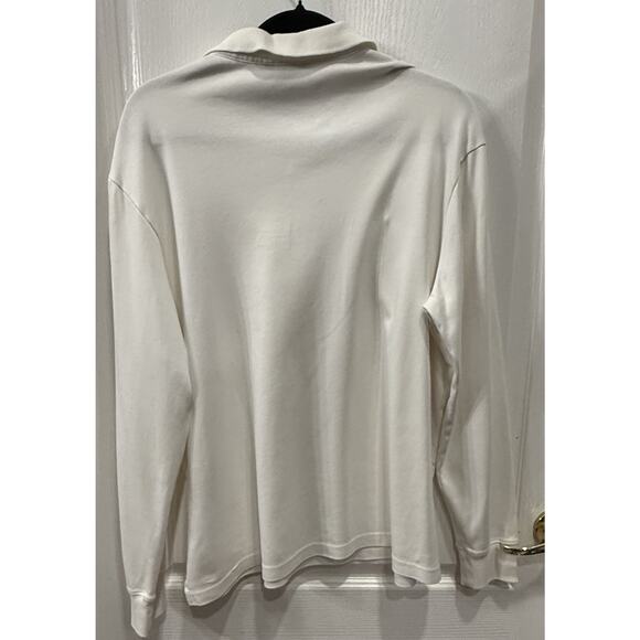 Lot of 2 Lands' End Supima Cotton Long Sleeve Polo Men’s Size Large Black White - Picture 11 of 11